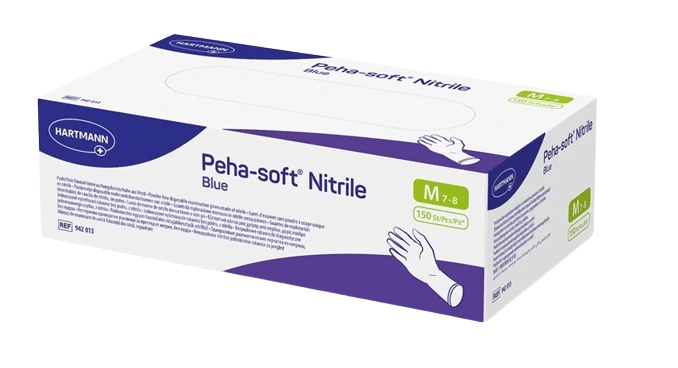 Peha-soft nitrile Handschuhe, blau, L, (150 Stk)