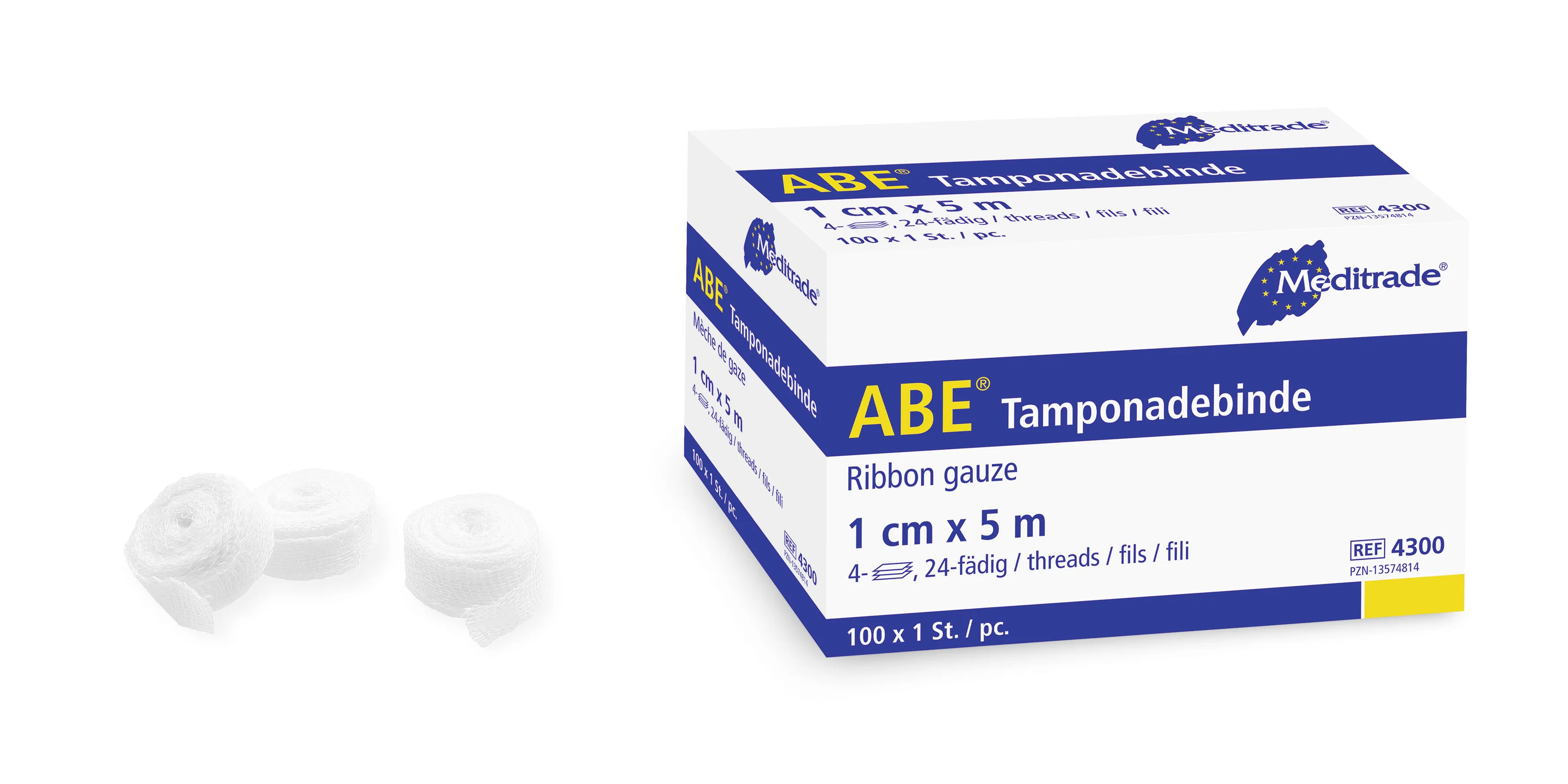 Tamponadebinden, ohne RöKo, steril,  2 cm x 5 m, Typ 24