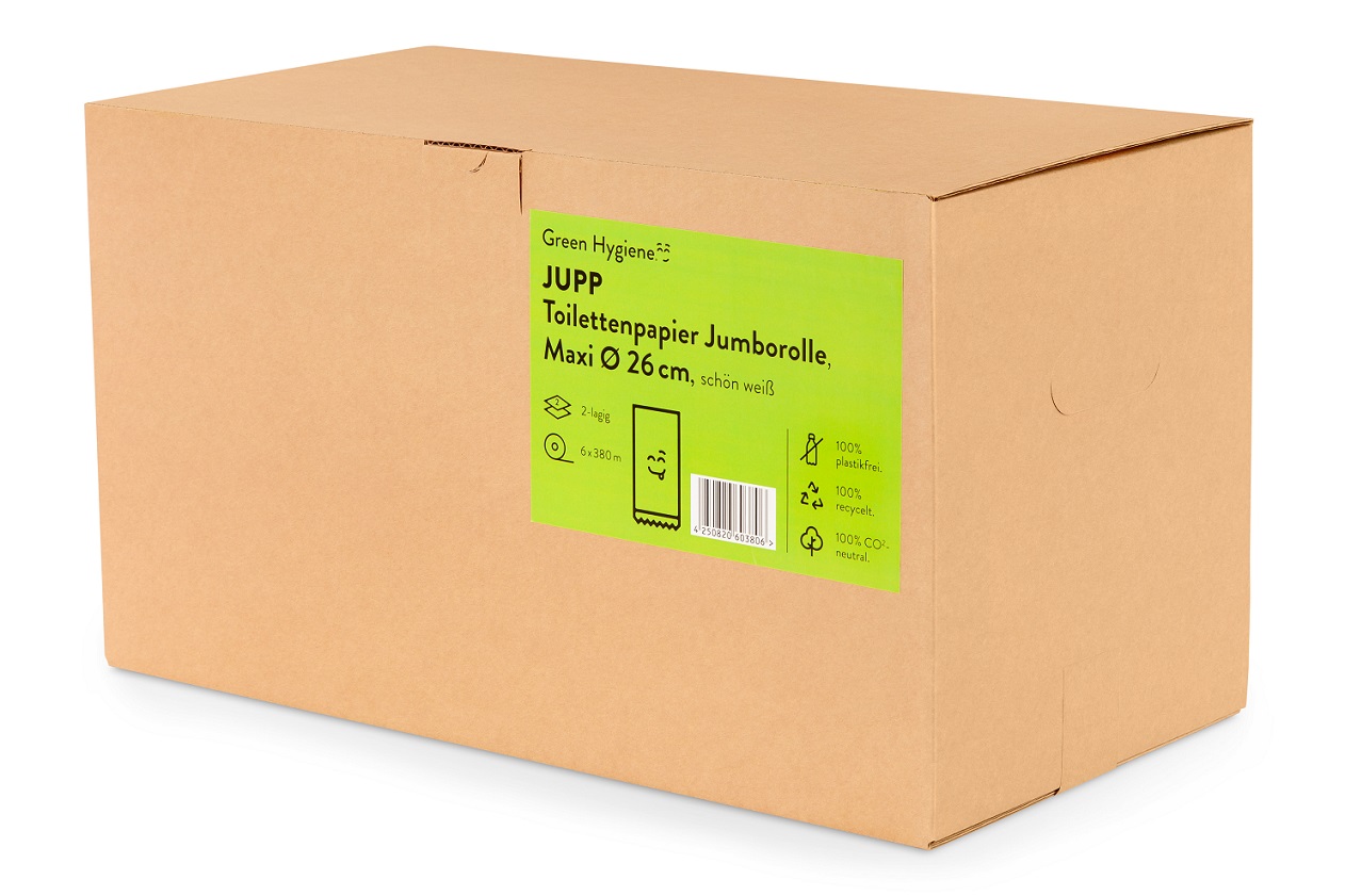 Green Hygiene® JUPP Jumbo-Toilettenpapier 2-lagig, 380 m
