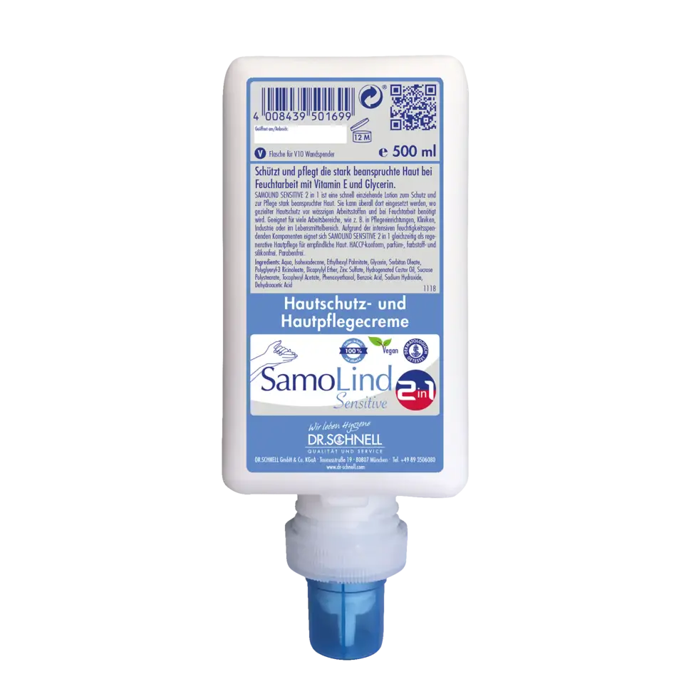 SAMOLIND SENSITIVE 2IN1 Spenderflasche V10 500 ml SAMOLIND SENSITIVE 2IN1 Spenderflasche V10 500 ml