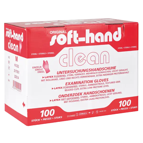 Soft-Hand Clean Latex USH Gr.L AP 50 Paarweise steril, puderfrei