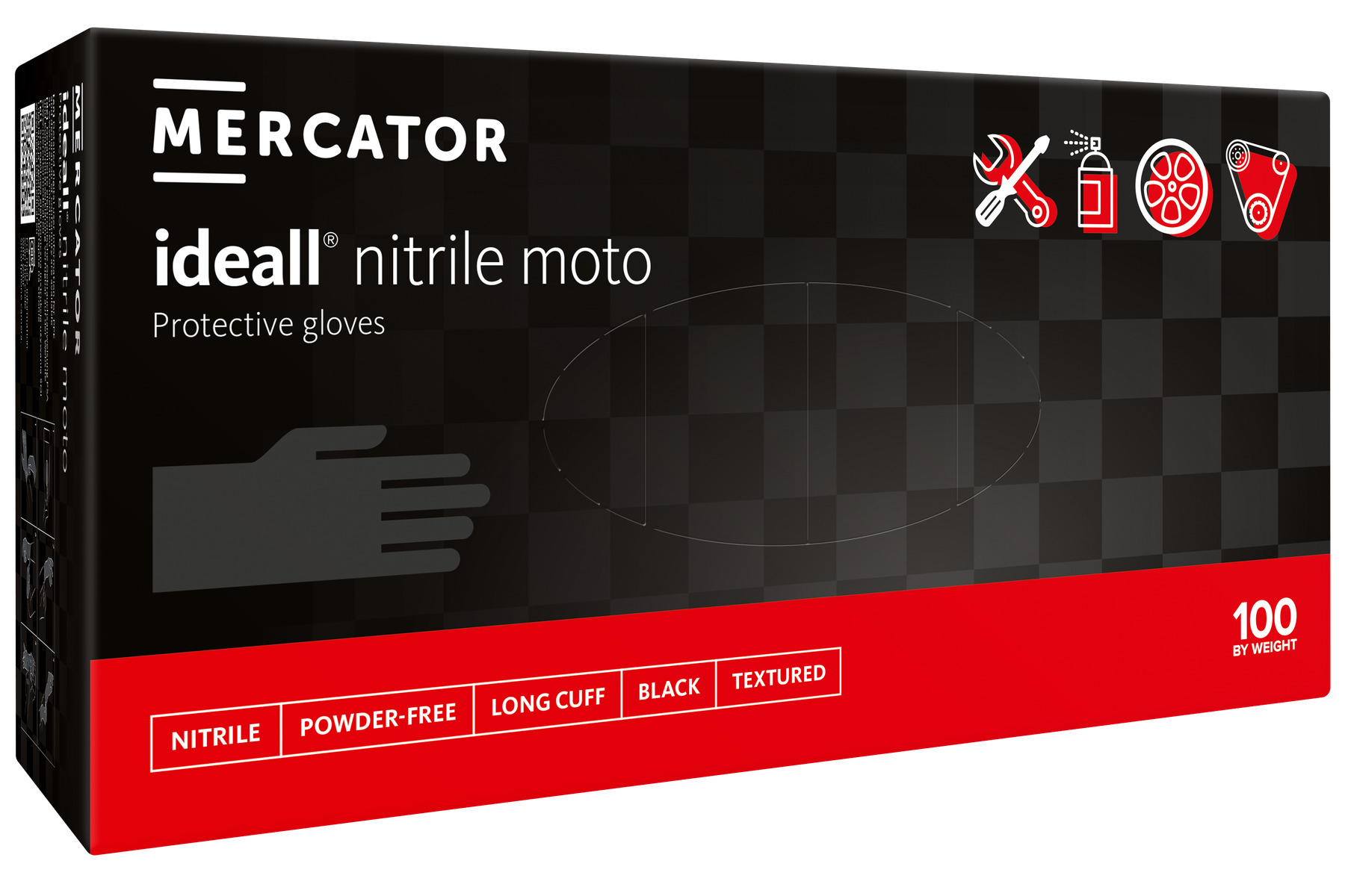 Mercator ideall nitrile moto High-Tech-Handschuhe - extra dick und strapazierfähig
