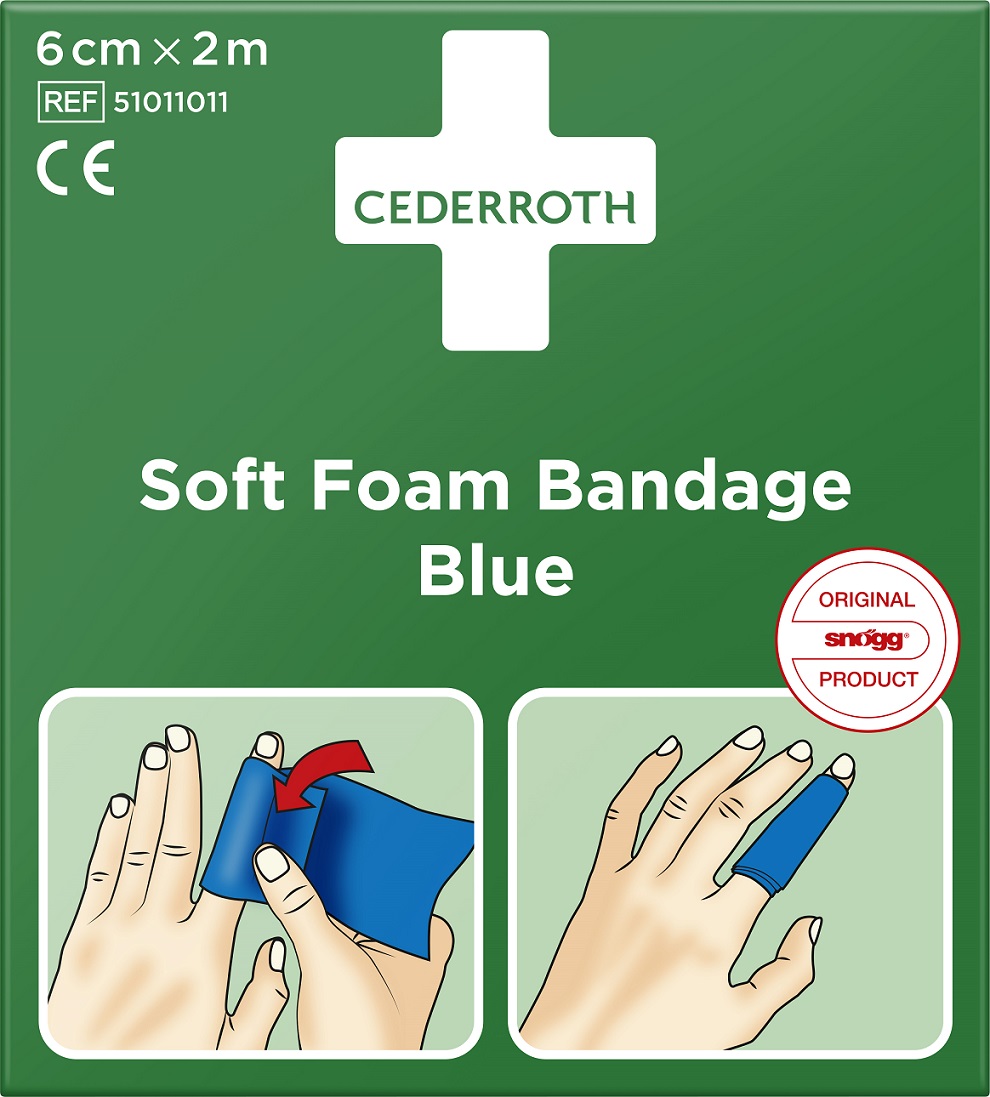Cederroth Soft Foam Pflasterverband Blau 6 cm x 2 m