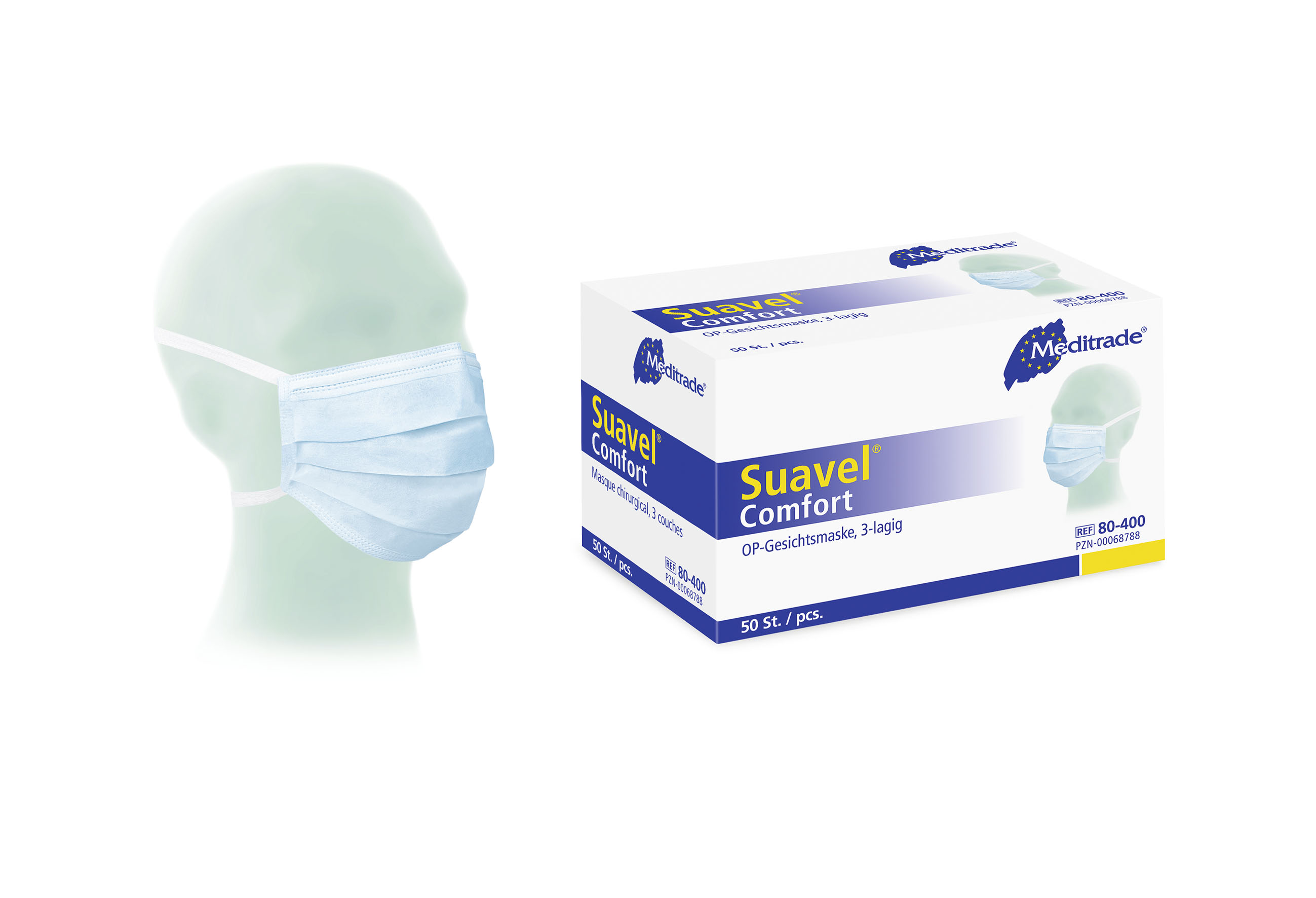 Suavel® Comfort OP-Maske zum Binden, blau, Typ IIR