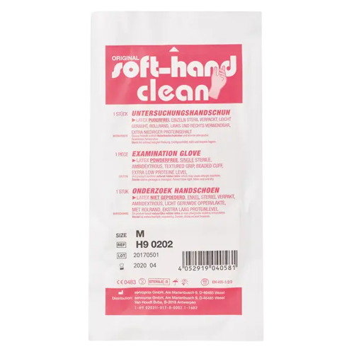Soft-Hand Clean Latex USH Gr.M AP 50 Paarweise steril, puderfrei