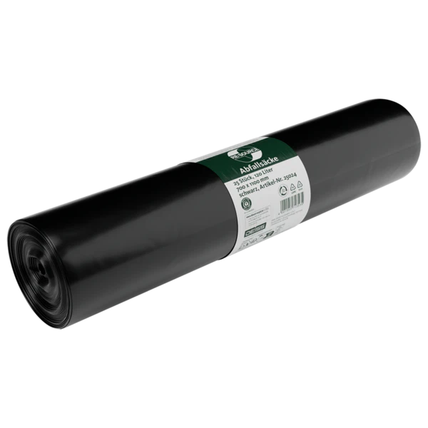 Abfallsäcke Recycling-LDPE 120 l 700x1100 mm Typ 60 schwarz