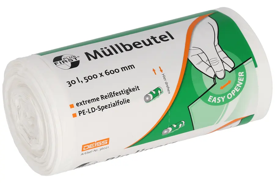 Deiss FIRST PLUS Müllbeutel aus LDPE, 1A-Material 30 L Deiss FIRST PLUS Müllbeutel aus LDPE, 1A-Material 30 L