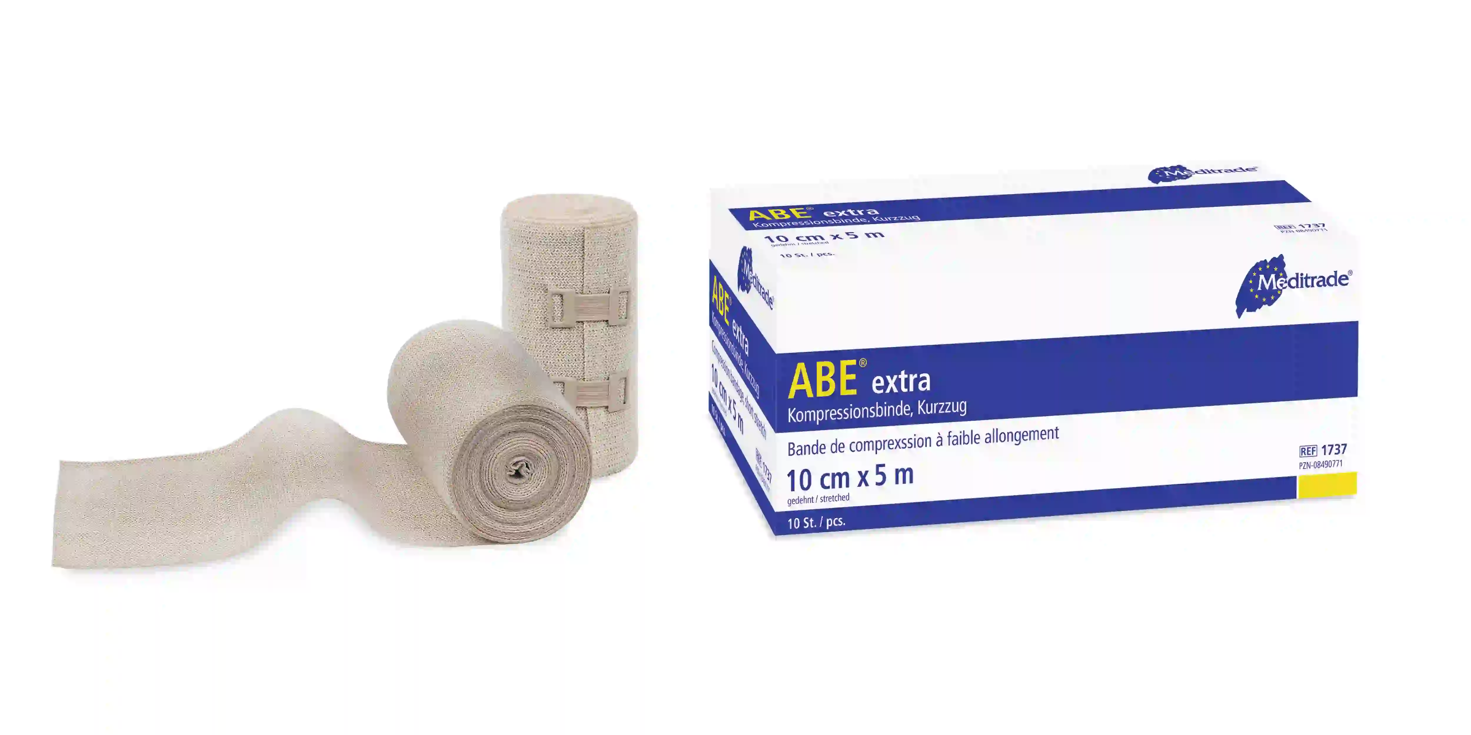 ABE® extra Kurzzugbinde, 10 cm x 5 m, 1 Stk ABE® extra Kurzzugbinde, 10 cm x 5 m, 1 Stk