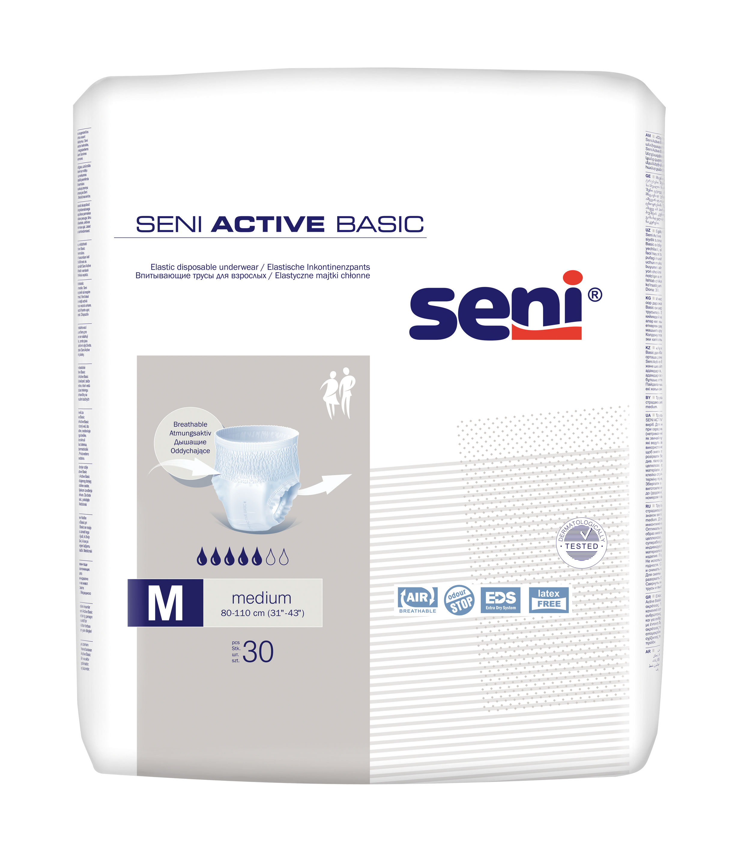Seni Active Basic elastische Inkontinenzpants Medium 30 Stück