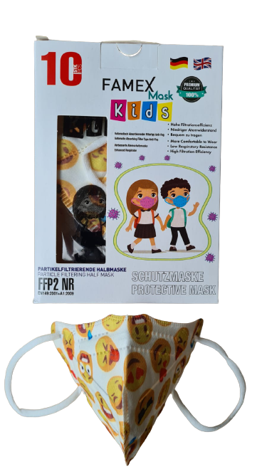 Famex Kids FFP2 Maske Emoji-Muster