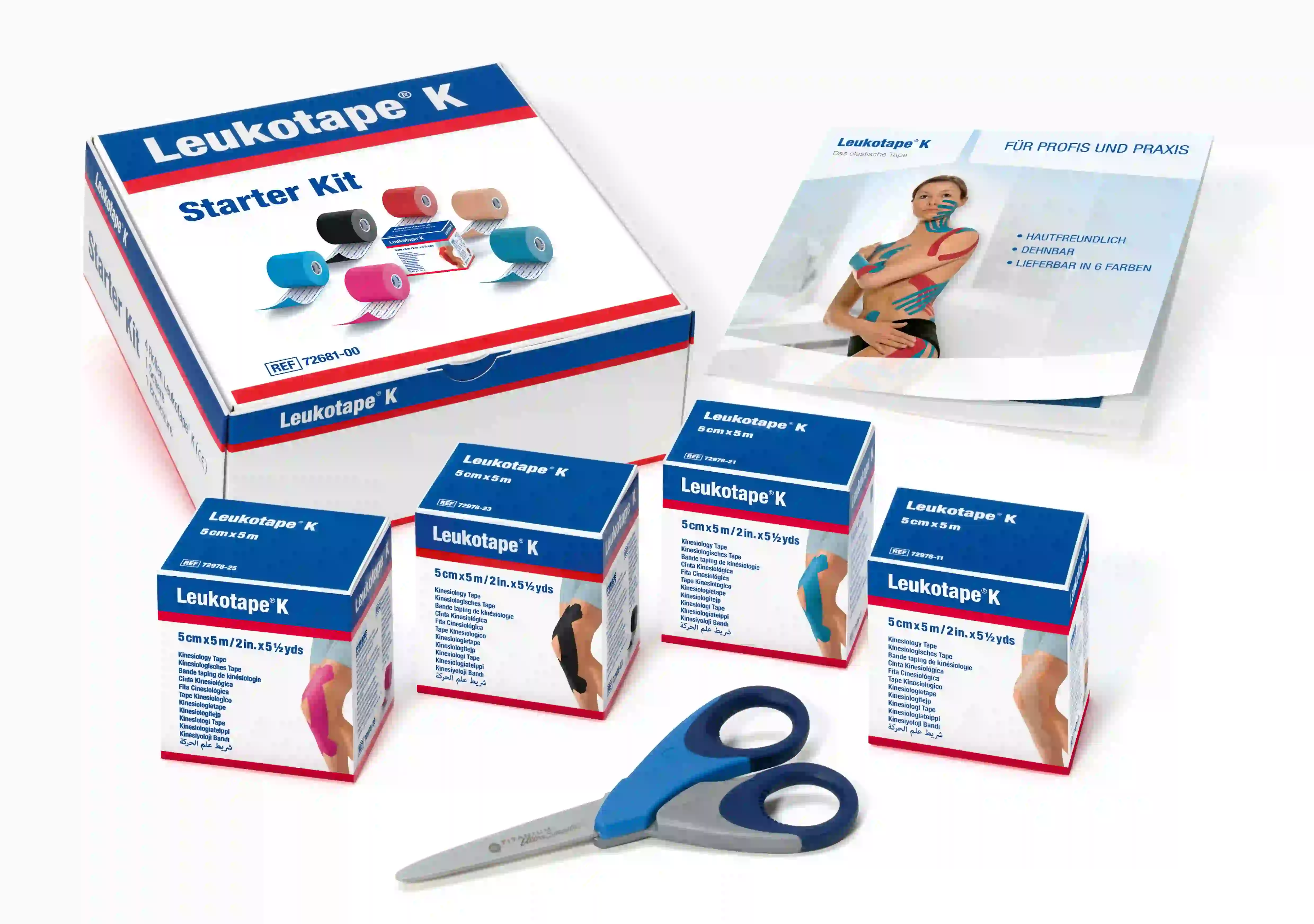 Leukotape® K Kinesio Tape Fixierbinde Mischpackung 5 m x 5 cm Starter Kit