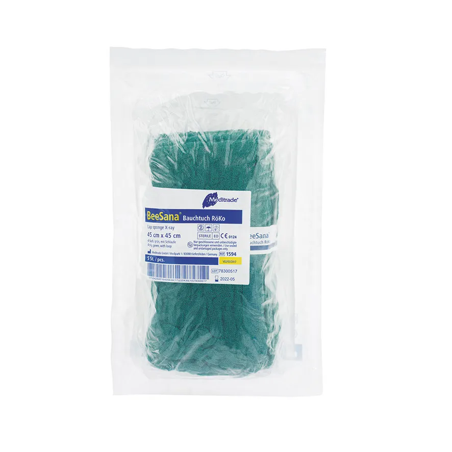 BeeSana® Bauchtuch, RöKo, unsteril, 6-fach, 45 x 45 cm, weiß, ohne Schlaufe