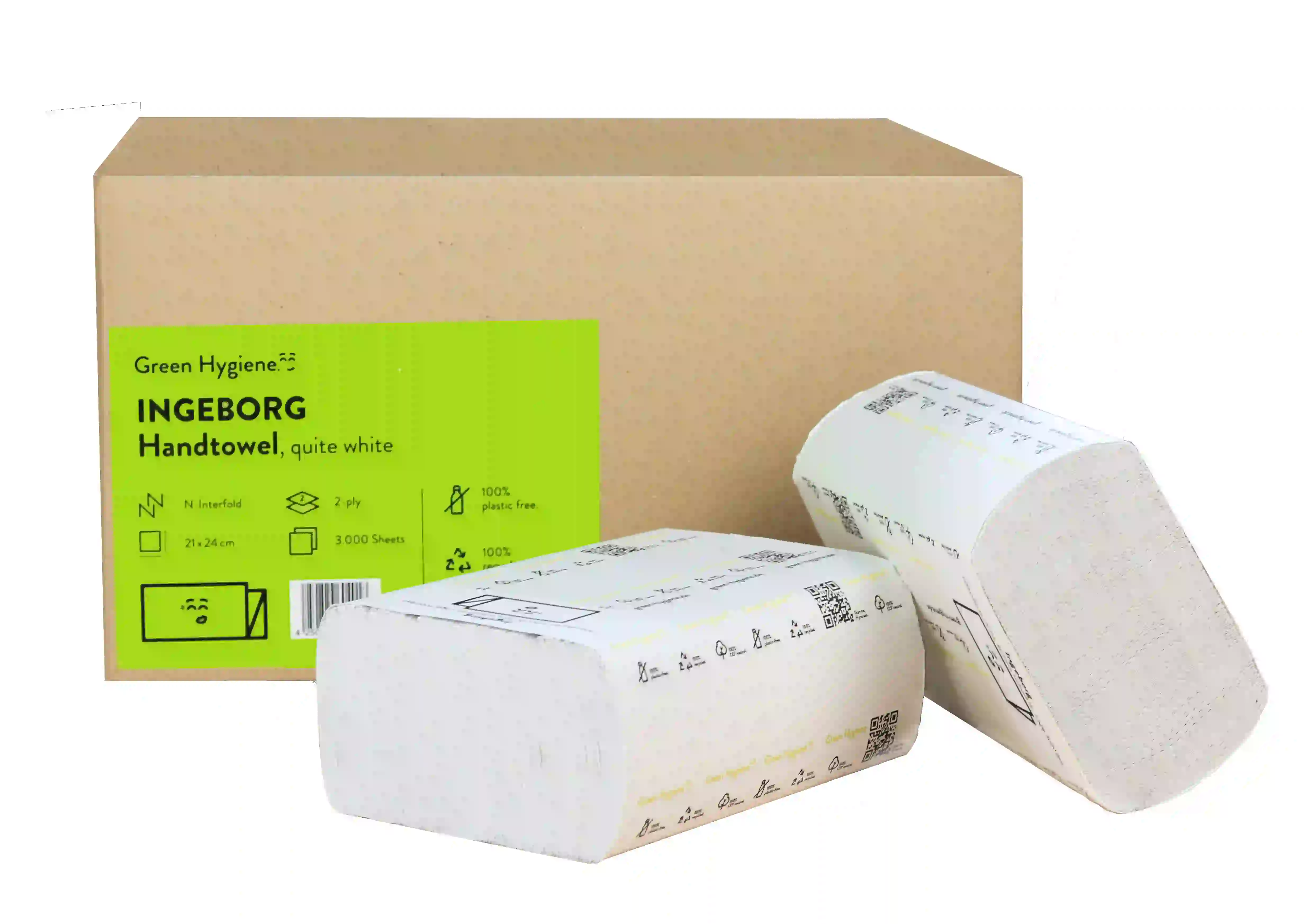Green Hygiene® INGEBORG Falthandtücher N-Falz (Z-Falz), 2-lagig Green Hygiene® INGEBORG Falthandtücher N-Falz (Z-Falz), 2-lagig