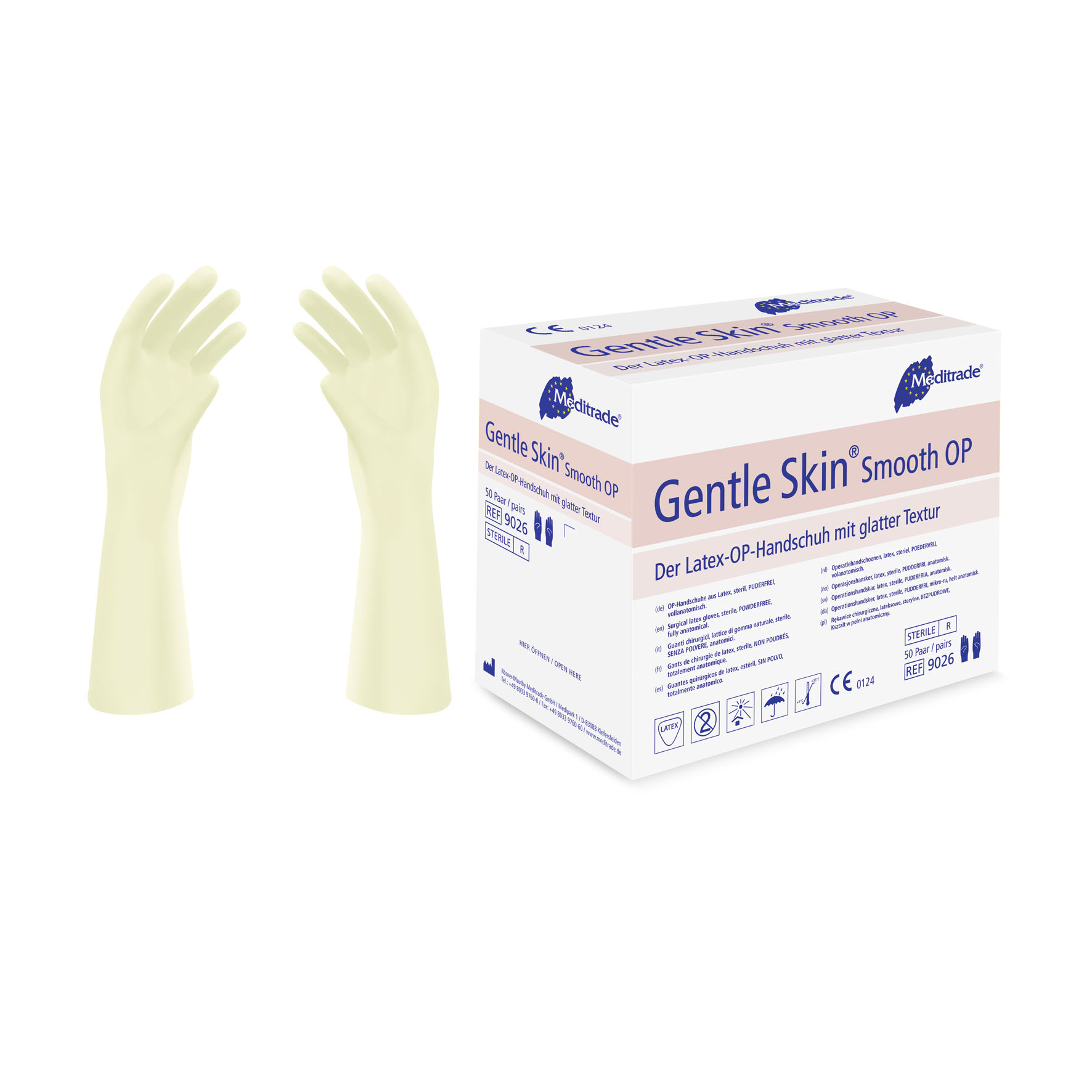 Gentle Skin® Smooth OP aus Latex, steril, puderfrei, Gr. 6,5