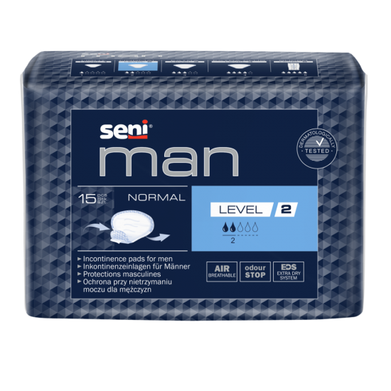 Seni Man anatomische Inkontinenzeinlage Normal Level 2 für Männer 15 Stück