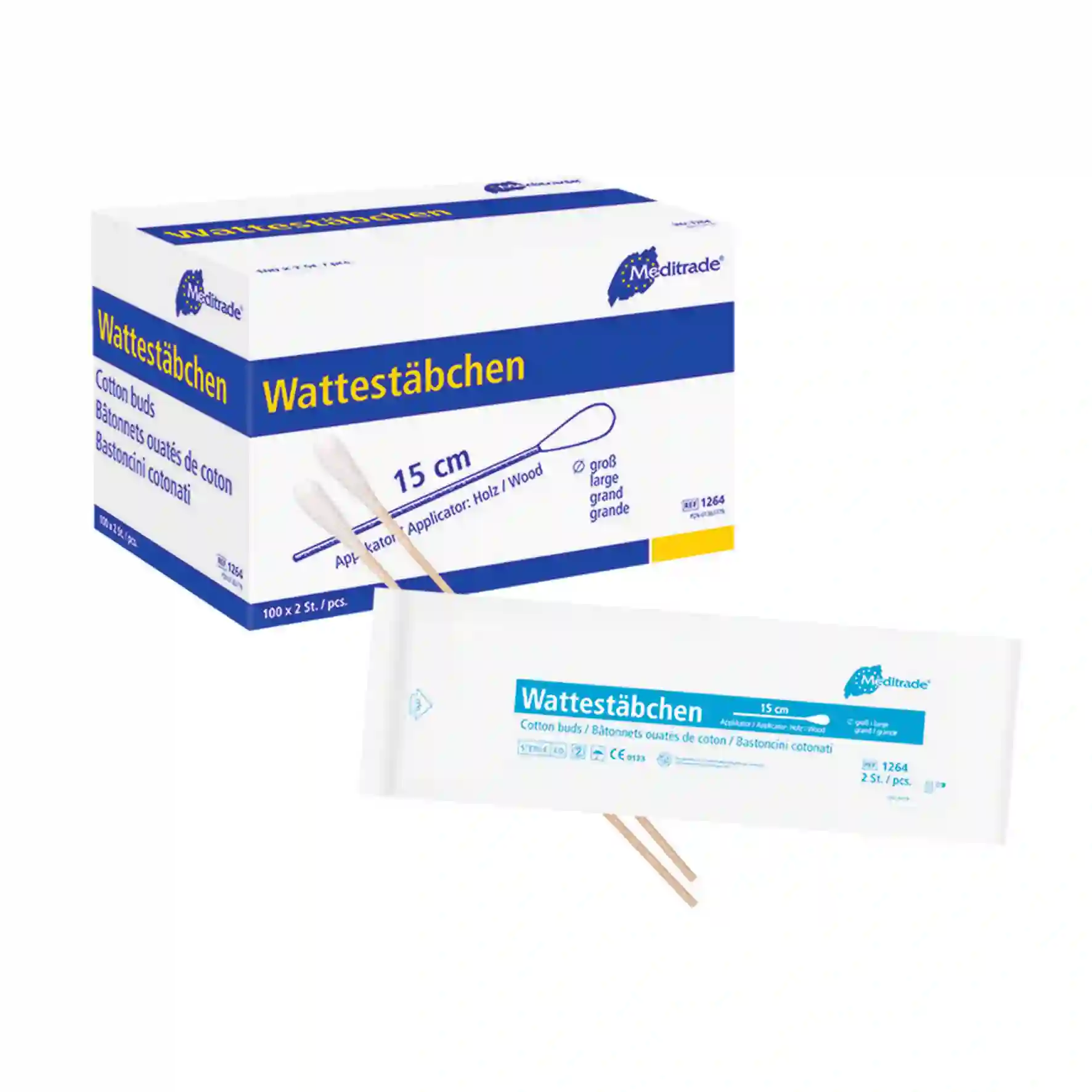 Wattestäbchen zu 2 Stk steril verpackt