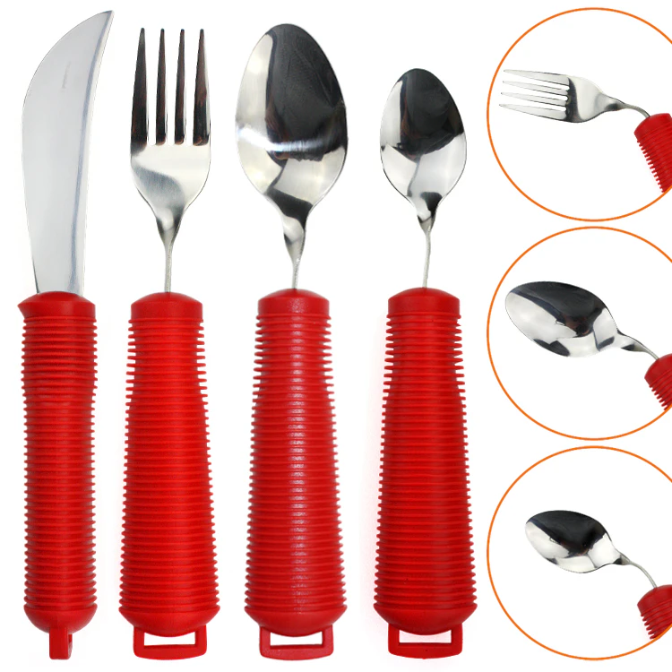 Besteck-Set Flexy-Grip, rot - 4-teilig