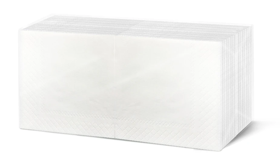 Servietten weiß 33x33cm 1-lagig 1/4-Falz 100% Zellstoff 500