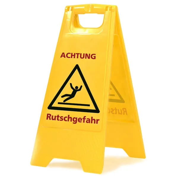 Warnschild Gelb - Rutschgefahr - Deutsch