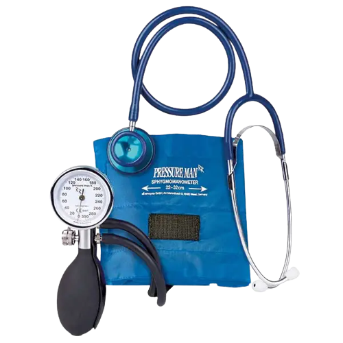 Pressure Man II Chrome Line blau 2-Schlauch Blutdruckmessgerät