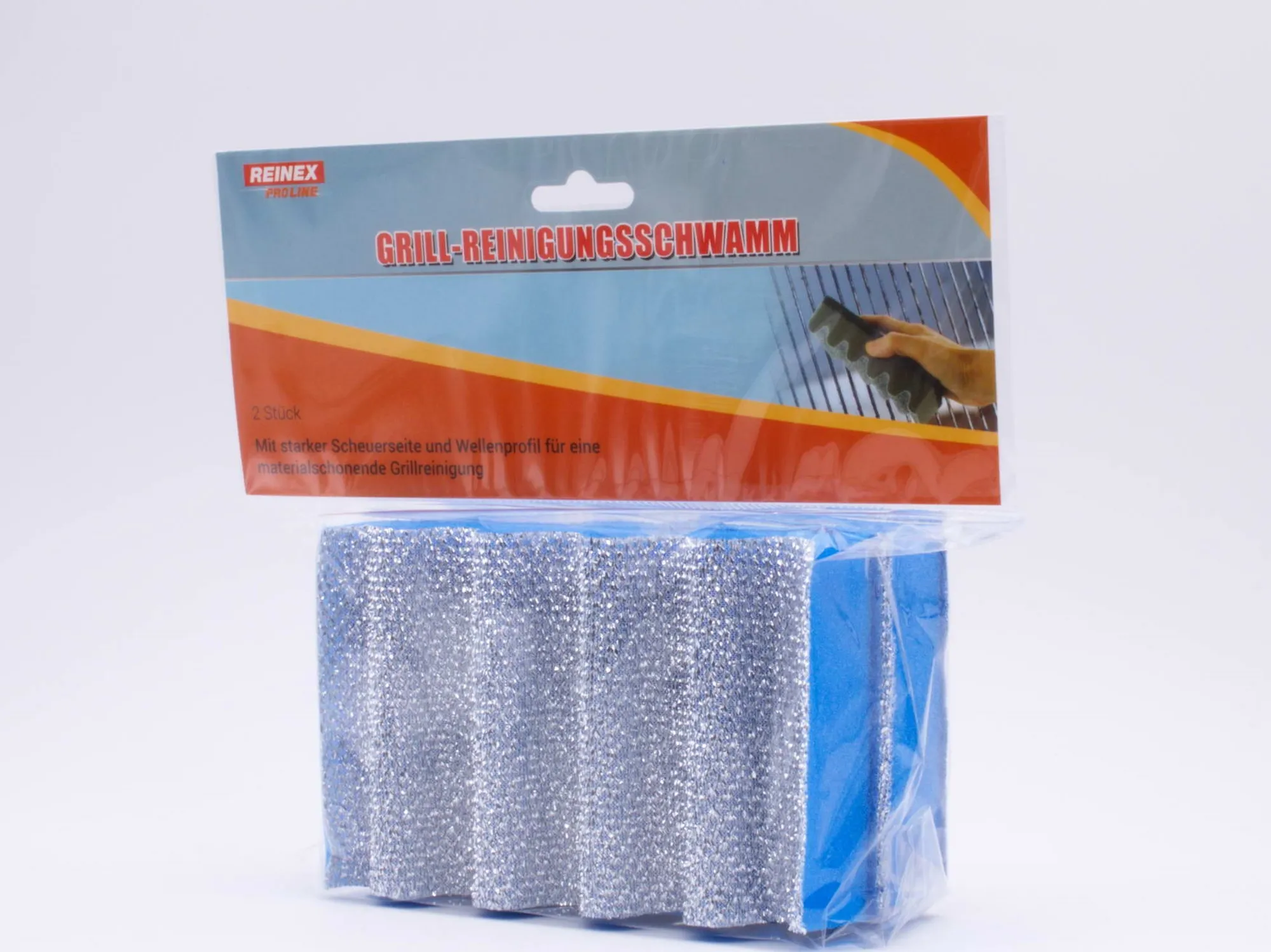 Grillreinigungsschwamm groß, 2er Set, 9 x 14.5 x 3.5 cm Grillreinigungsschwamm groß, 2er Set, 9 x 14.5 x 3.5 cm