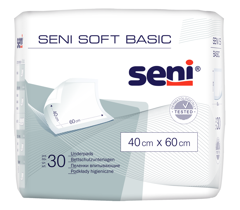 Seni Soft Basic Bettschutzunterlage 40cm x 60cm / 30 Stück