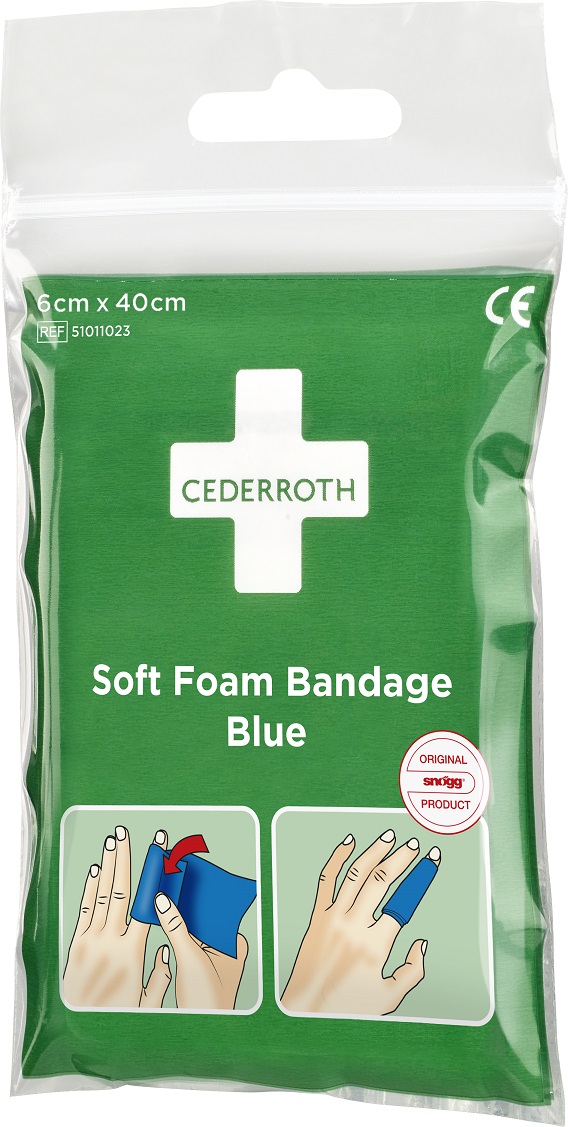 Soft Foam Pflasterverband Blau –Taschen Größe 6 x 40 cm