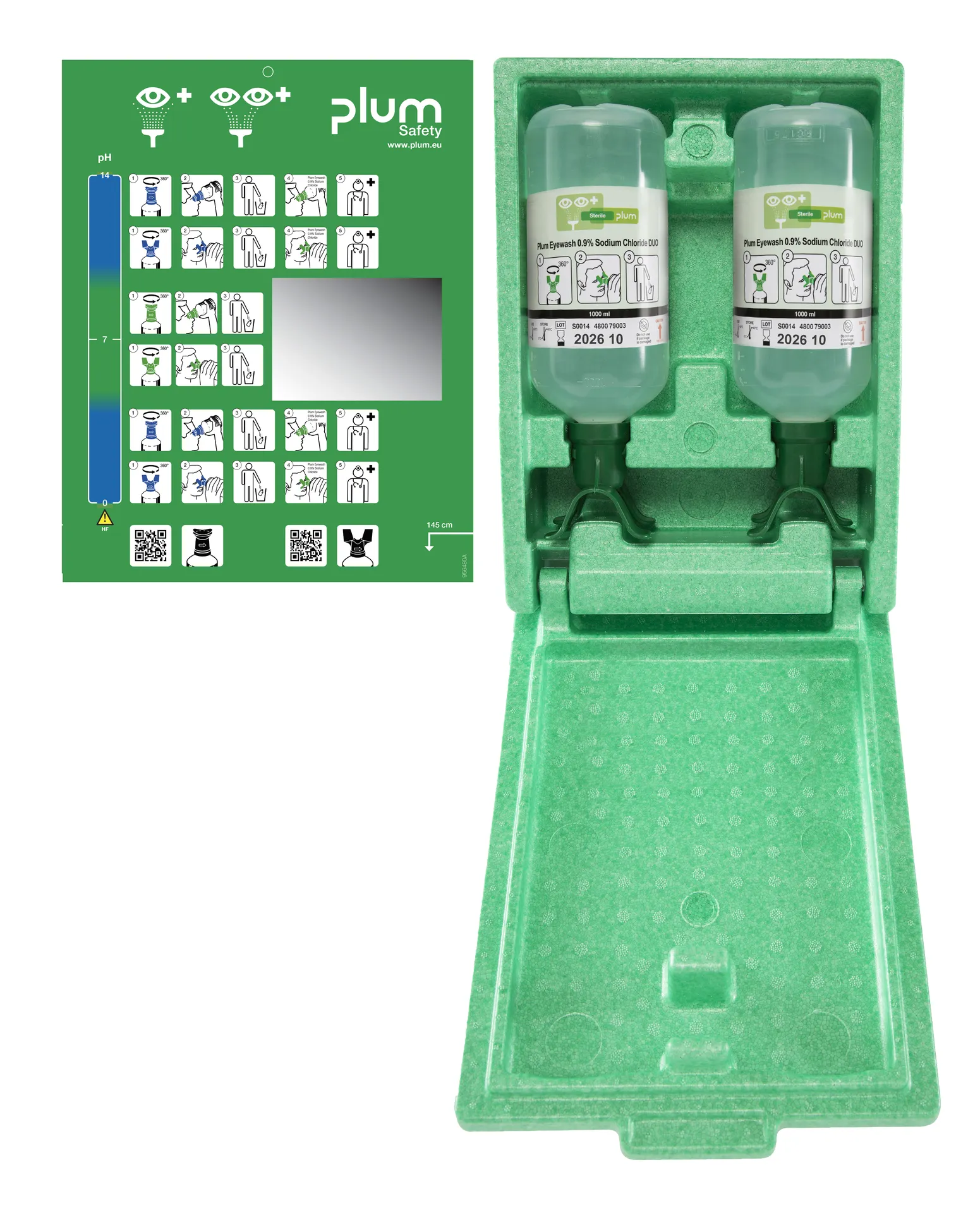Plum Eyewash Box DUO Maxi + 2x Eyewash Sodium Chloride 1000