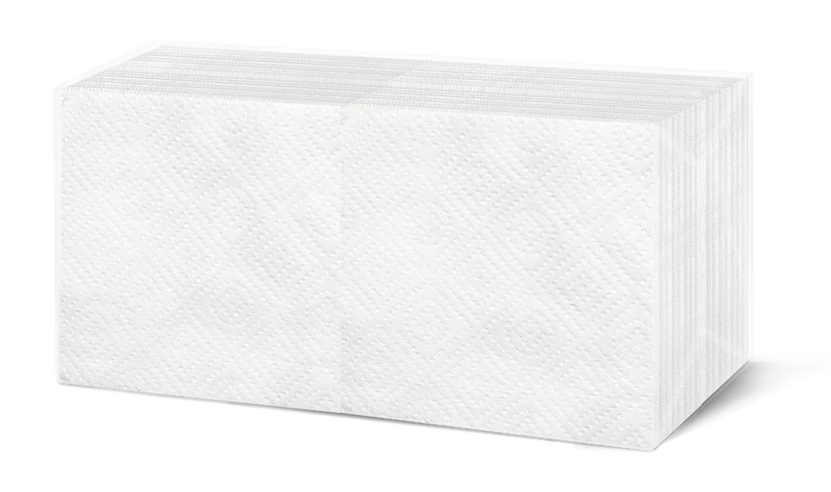 Servietten weiß 24x24cm 1-lagig 1/4-Falz 100% Zellstoff 500