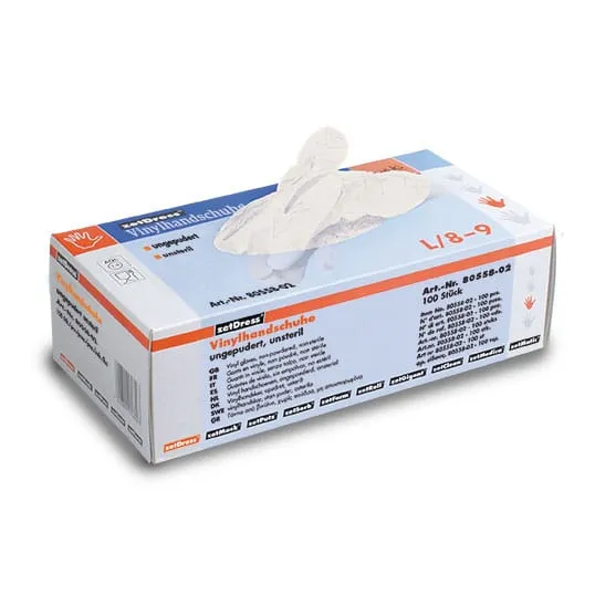 Handschuh Vinyl, puderfrei weiß, Größe S Handschuh Vinyl, puderfrei weiß, Größe S