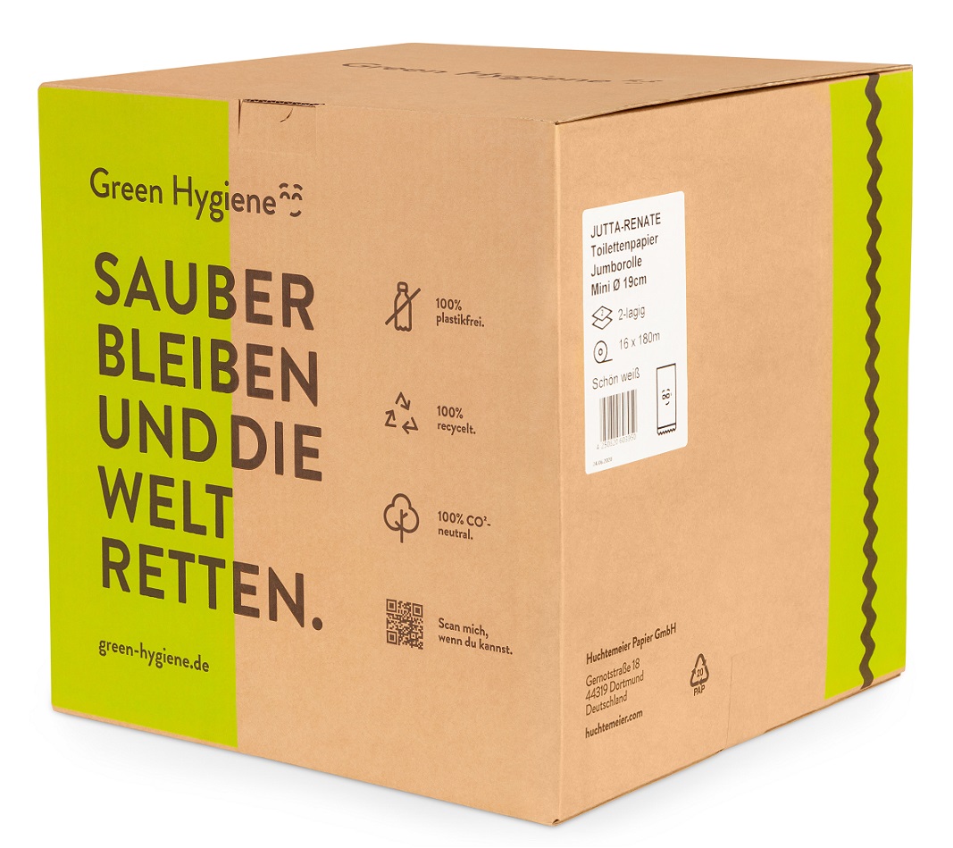 Green Hygiene® JUTTA-RENATE Jumbo-Toilettenpapier, 2-lagig 180 m