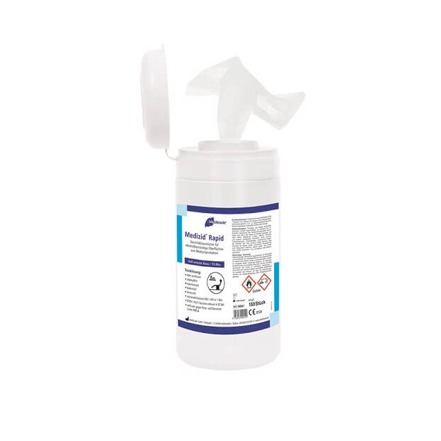 Medizid® Rapid+ Desinfektionstücher,Tücher in PE-Spenderdose Medizid® Rapid+ Desinfektionstücher,Tücher in PE-Spenderdose