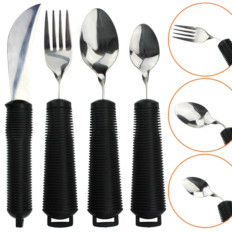 Besteck-Set Flexy-Grip schwarz, 4-teilig