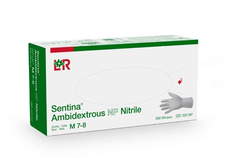 Sentina Ambidextrous Nitril Handschuh ungepudert - 200 Stück Packung